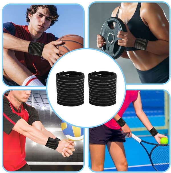 2-pack handledsstöd, andningsbart justerbart elastiskt handledsskydd i nylon för smärtlindring vid artrit och seninflammation, svart