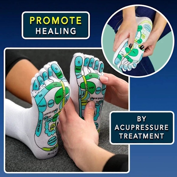 Akupressur Reflexologi Massage Strumpor Fotmassage Strumpor Antihalk Andas Yoga Strumpor För Fitness Sport Träning En Storlek