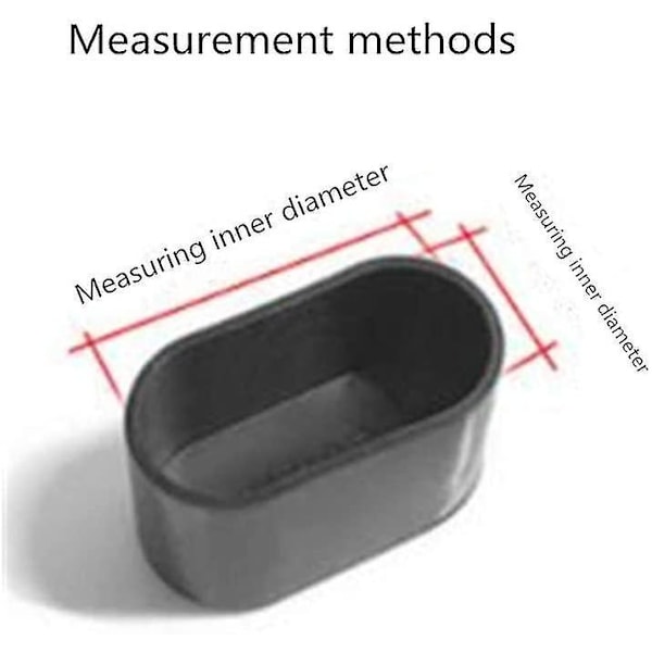 Stolebenssokker i silikone - Møbelfødder - Beskyttelse mod ridser på gulvet - 8-24 stk. - blank sort/24 stk. 25x50 mm