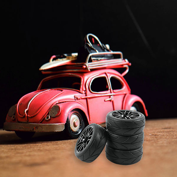 4 st 1/10 gummidäck Rc racing bildäck på väg fälg passar för Hpi 9068-6081 Rc bildel