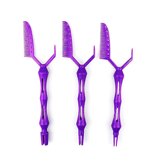 Long Tail Hair Dyeing Brushes,curl Positioning Perm Comb,beauty Styling Tools Purple