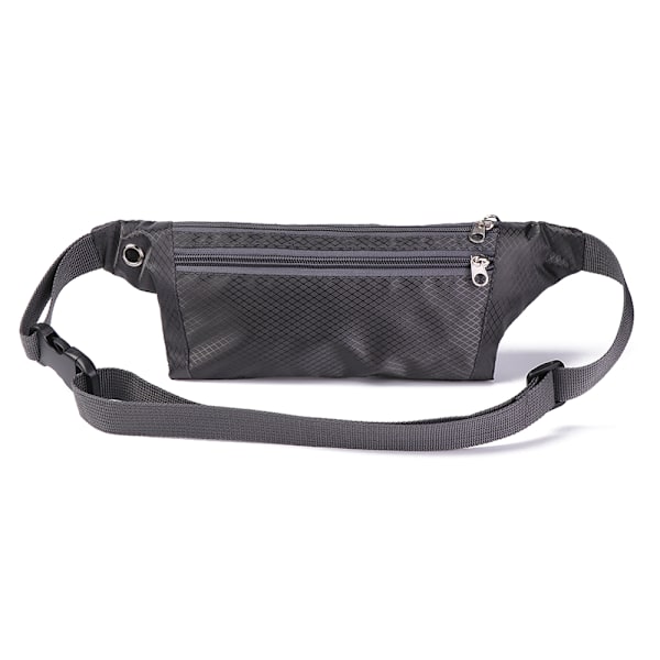Löpväska för Kvinnor och Män Vattentät Multi-Fickor Midjeväska Casual Bum Bag Canvas Bältesväska dark gray Canvas