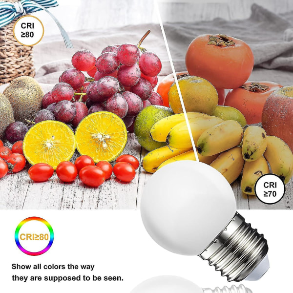 10-pack E27 G45 LED-lampor - Varmvitt 3000k - 5w G45 - Matt polykarbonatskal - Ej dimbar [energiklass G]