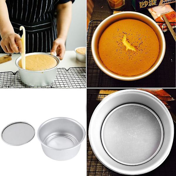 2018 Lätt och smidig 16,5x16,5x7,5cm 6 tum aluminiumlegering rund kakform kakverktyg bakverktyg bakform bakverktyg