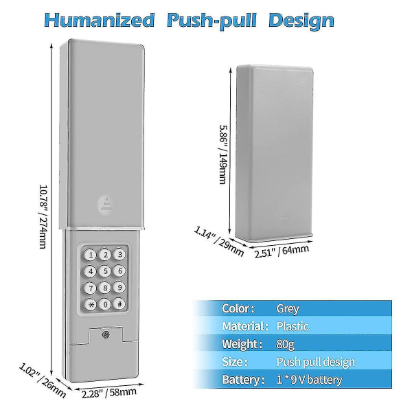 Universal garasjeportåpner tastatur trådløs nøkkelfri tilgangstastatur, fungerer med