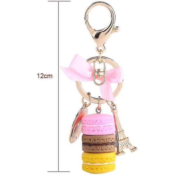 Macaron Cake Tower Nyckelringar Med Färgglad Söt Legering För Nyckelkedja Väska Hänge Bil Charms Dekoration(lila)