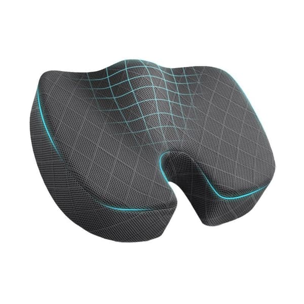 Sittdyna i Memory Foam, Ergonomisk U-formad Halkfri Stolsdyna för Kontor, Bil och Rullstol, Grå grey