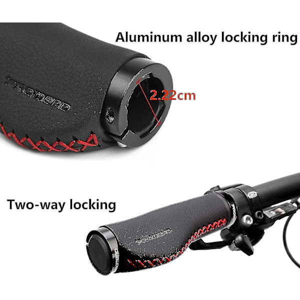 Syntetiskt läder cykelstyrehandtag ergonomiska halkfria handtag 22mm
