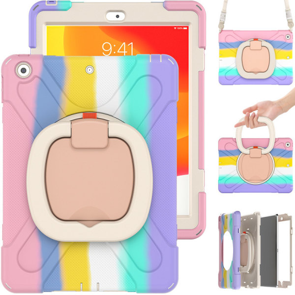 Case roterande armbandshållare färg silikon cover lämplig för iPad colorful pink