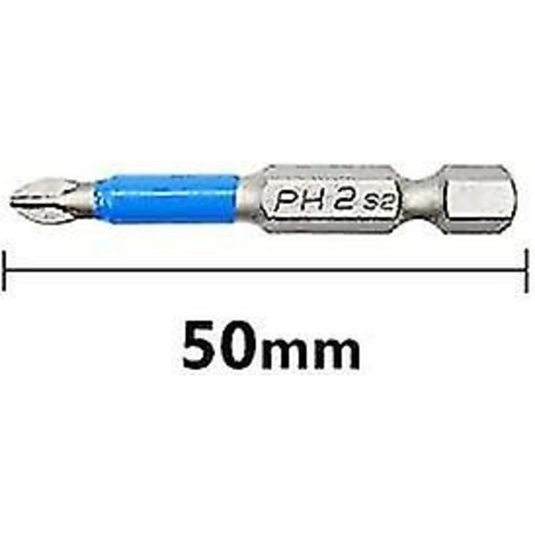 12 stk magnetisk slagtrekkerspisssett, sklisikker skrutrekkerbitssett 50 mm sekskantskaft