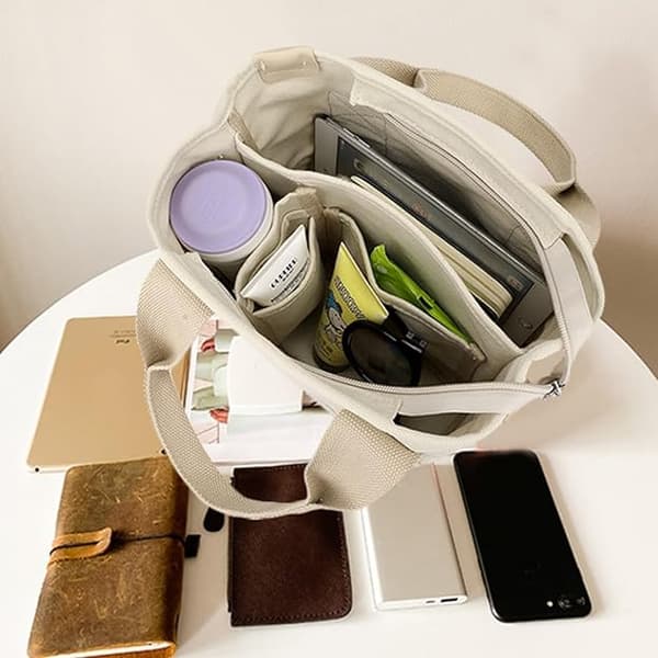 Crossbody-taske til damer, moderne, stor opbevaringsplads, stor kapacitet, stofpose sort