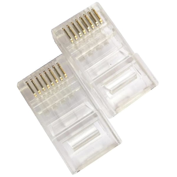 RJ45 Pass Through Modulær Ny Ethernet Kabelplugg Nettverkskontakt End Cat6 8p8c 100stk