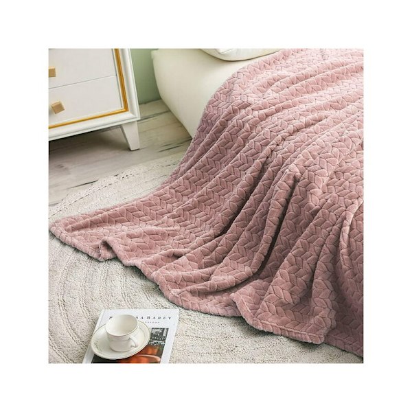 Superblødt flanneltæppe, højkvalitets mikrofiber, pink 127 x 178 cm, hyggeligt og varmt, egnet til alle årstider