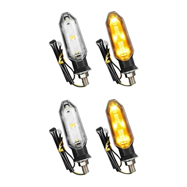 4pcs Universal Led Motorcycle Turn Signal Light Rear Lights Lamp 12v Ip67 Waterproof Amber Flasher