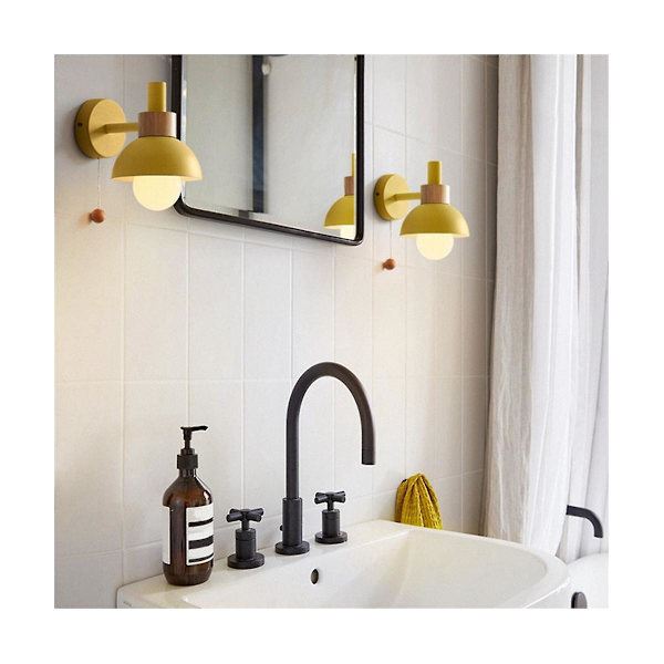 Stue Stue Ganglampe Nordisk Minimalistisk Moderne Soveværelse Sengelampe Macaron Væglampe(gul