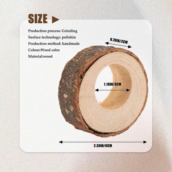 20 stk. Træ Servietringe Jule Servietringholdere Runde Holdere Dekorative Servietringe 3 cm