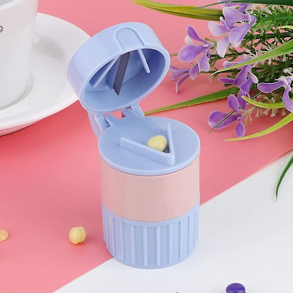 Pillekutter, 3 i 1 pilledeler/knuser/boks pillepulverisator tablettkvern medisin for små eller store piller