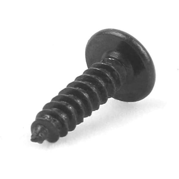 Krydshoved Træskruer - Rundt Hoved Svampehoved Fasteners Kulstofstål Selvborende Skruer (100stk, Sort)