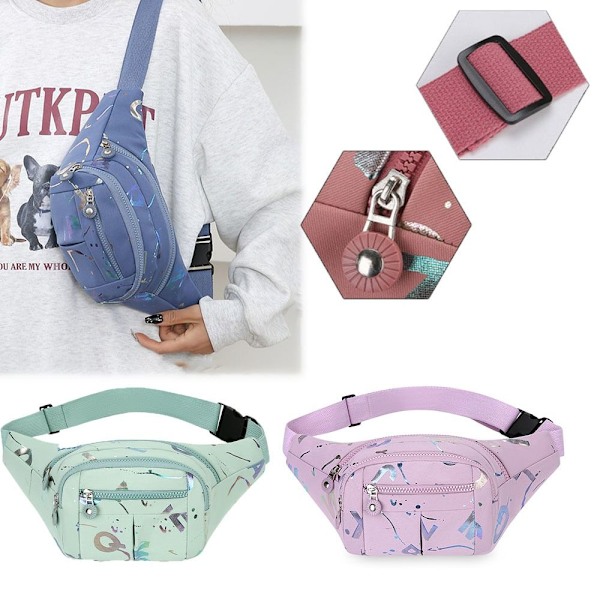 Kuumaleimatut kirjaimet vyölaukut Monitoimiset vyölaukut Rento crossbody-laukku black