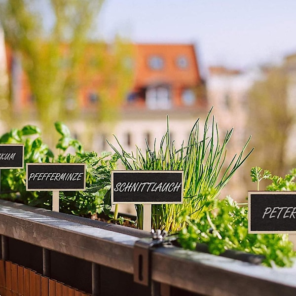 Plantetiketter Mini-skilt i tre, minitavler for planter, etiketter for hageblomster og planter for Gree