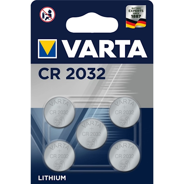 CR2032 (6032) batteri, 5 stk. i blisterpakning