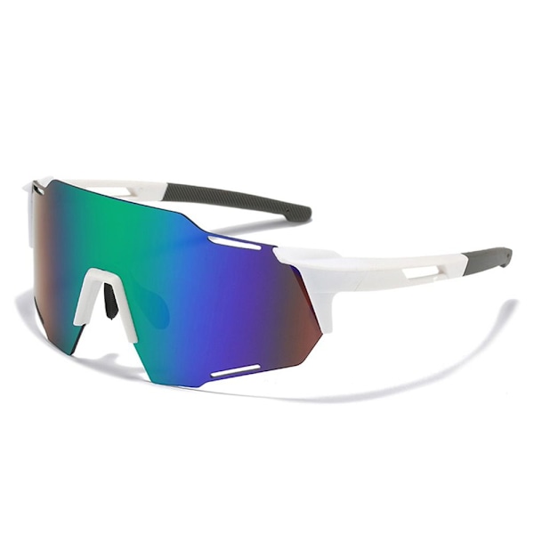 Urheiluaurinkolasit Pyöräilylasit UV-suojalasit Motocross-lasit White-Mirrored Green