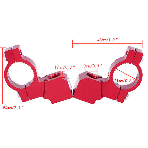 6 stk. Universal Motorcykel Cykel ATV Bak Spejl Beslag Montering Adapter Holder Klemme Skrue CNC Aluminium