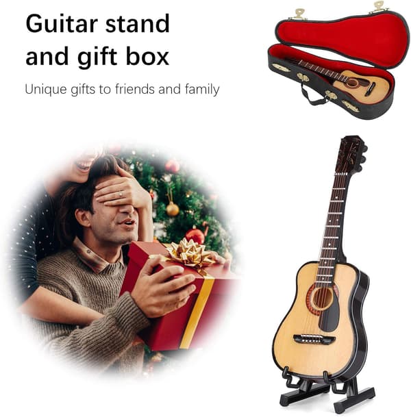 15cm Miniatyrgitarr i Trä Ornament Mini Musikinstrument