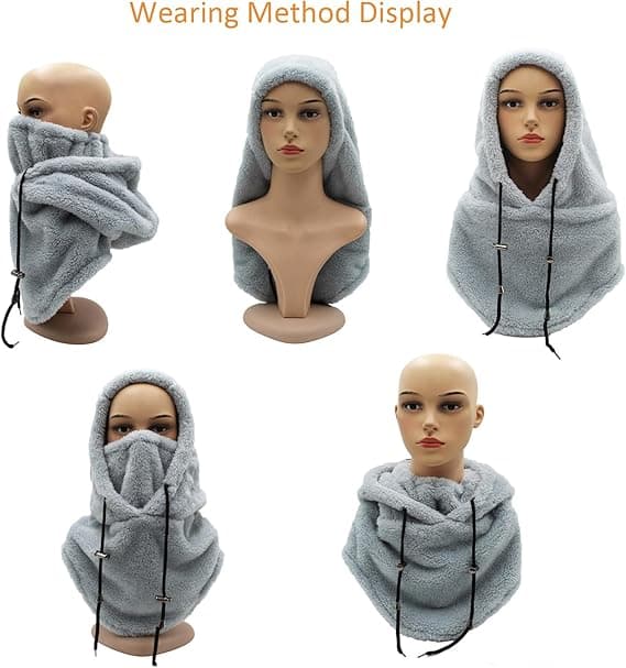 Sherpa-huppu laskettelumaski, fleece-balaclava tuulenpitävä talvimaski