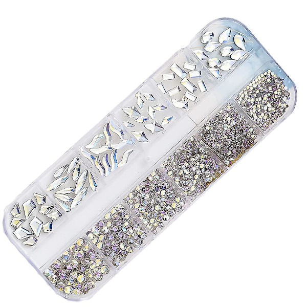 Nagelkonst Rhinestones Kit, Nagelkonst Dekorationer Flat Ab Rhinestones Kit Diy Hantverk Ädelstenar För Nagel, Skor, Kläder, Juveler