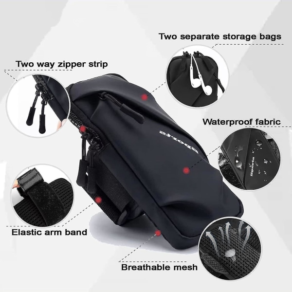 Mobiltelefon Armväska, Sport Armväska För Löpning Vandring, Liten Crossbody Axelväskor Väska Med Armband