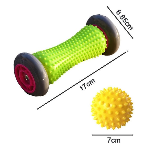 3 stk. Fodmassage Rulle Pigget Bold Lindrer Plantar Fasciitis Fodbuesmerter Og Afspænder Skulder (gul)