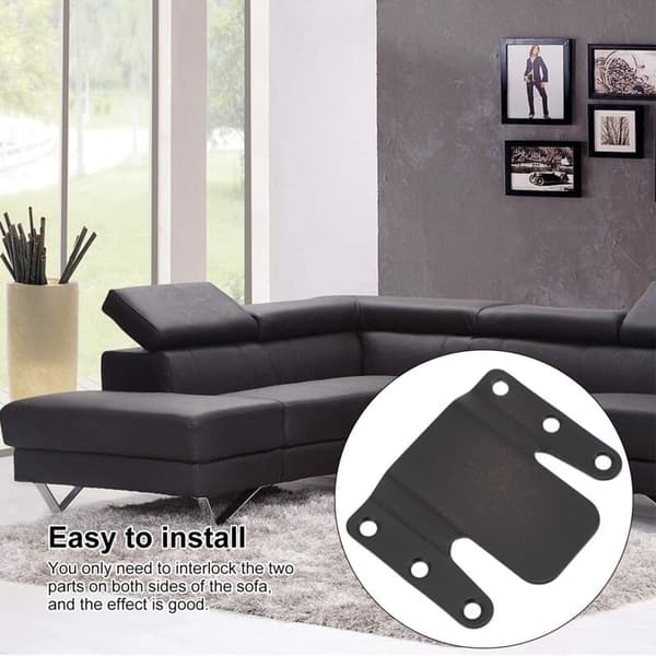 4 Set Universal 0.5CM Sammankopplingsbara Järn Soffstöd för Modulsoffa för Hem och Sovsal