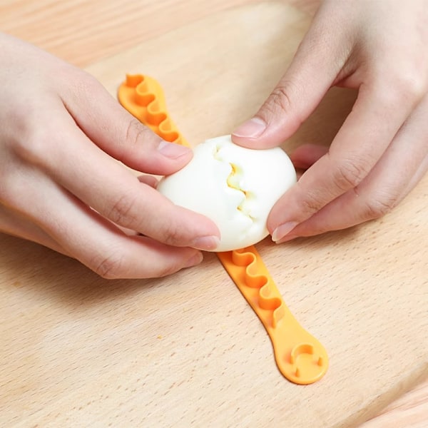 2 stk eggeskjærer, eggekutter, eggekutter for hardkokte egg, søt form for barns Bento-lunsj, tåler oppvaskmaskin