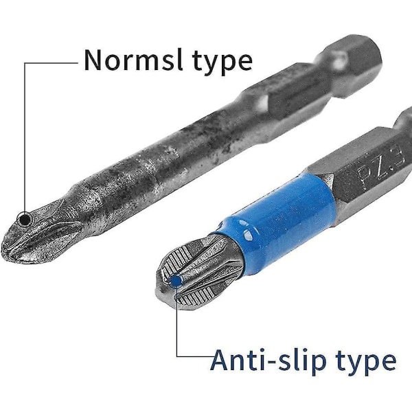 12 stk magnetisk slagtrekker bits sett, sklisikker skrutrekker bits sett 50mm sekskant skaft