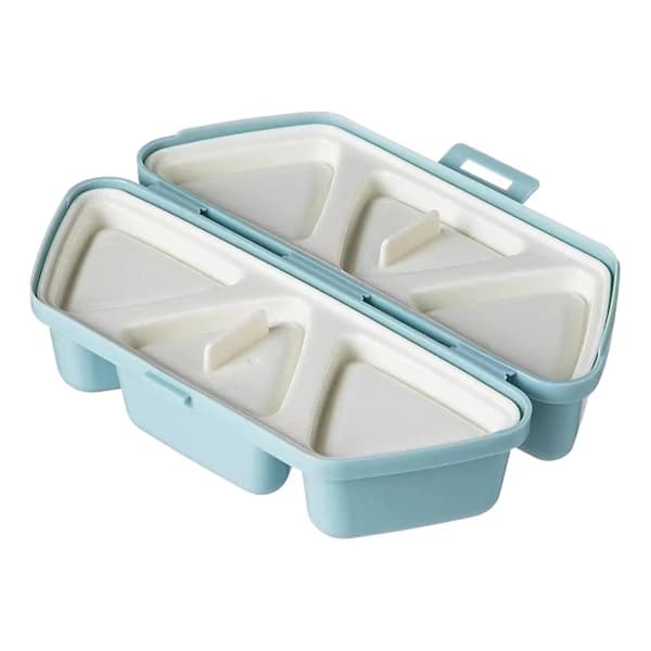 Trekantet Onigiri Form Madkasse PP Sushi Risbold Beholder til Picnic Arbejde Snacks Blå 21 x 4.3cm Blue 21x4.3cm