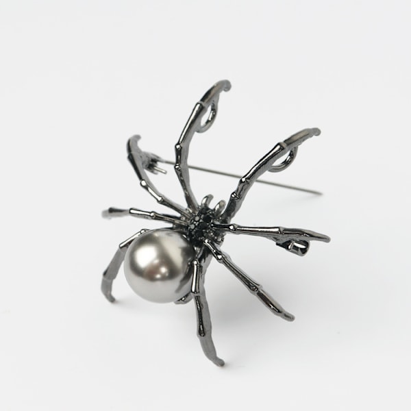 Helmiäisrunko ja Micro Pave Spider Brossi Pins Hopeasävy Goth Tarvikkeet Pins Reppuille Esteettinen Brossi