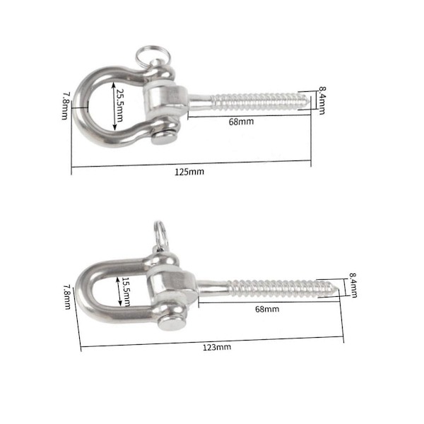 Gunghängare Gungset Krokar M8 Heavy Duty 180 Rostfritt Stål Hängmattekrokar 1800lb Kapacitet För