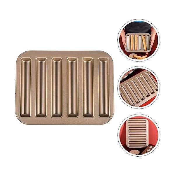 Biscuit Stick Bageplade Kulstofstål Brødstang Biscotti Damefinger Lille Muffin Cupcake Tin Bakke