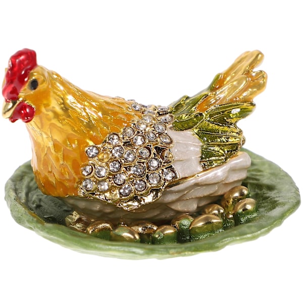 1 stk Hjemmepynt Legering Smykkeskrin Tegneserie Høn Egg Form Smykkeskrin