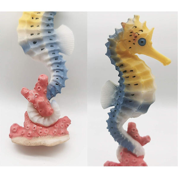 Akvarie Søhest Dekoration Resin Søhest Statue Ornament Fiskeskål - 2 Stykker