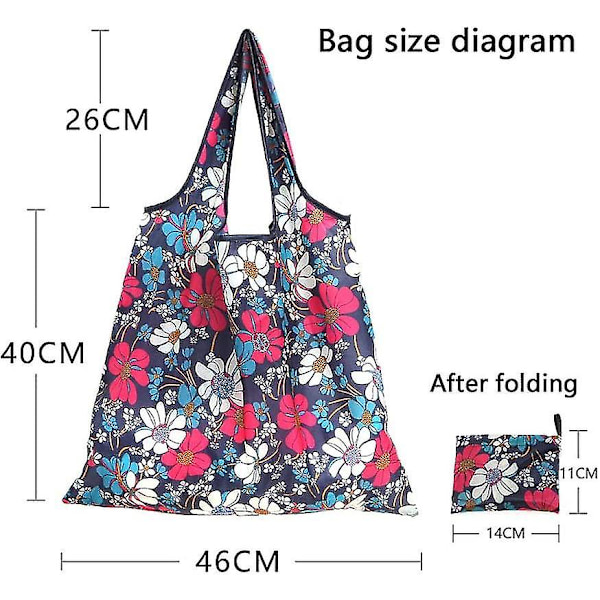 Genanvendelig Tote Bag, Robust Indkøbspose, Miljøvenlig Stor Foldbar Kj26
