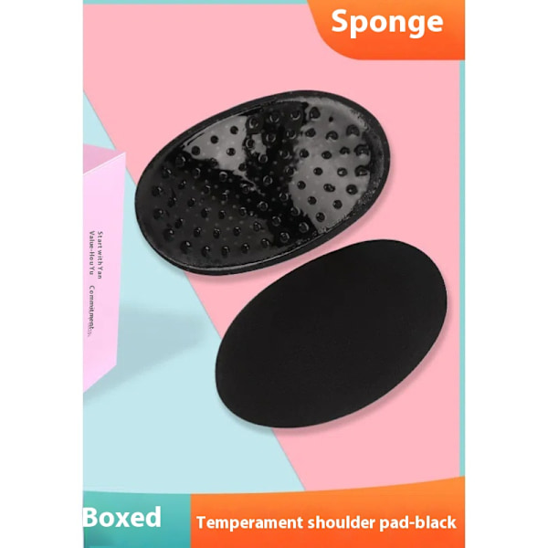 Ett par svarta mjuka svamp axel push-up pads självhäftande axel förstärkare axelkuddar （13 * 8cm）