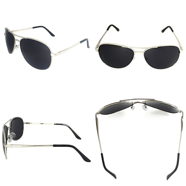 Premium Military Style Klassiske Aviator Solbriller, Polariseret, 100% Uv Beskyttelse Sort