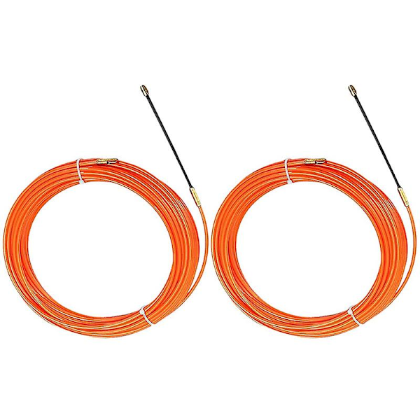 2x 4mm 15 Meter/30 Meter Orange Guide Device Nylon Elektrisk Kabel Dragare Dragsnöre Fi