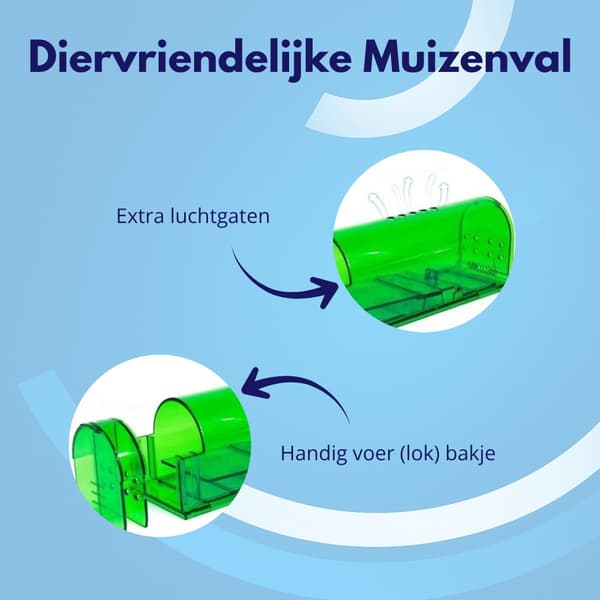 Humane musfälla 2-pack, återanvändbar giftfri levandefångstfälla för inomhus- och utomhusbruk, säker för barn och husdjur, grön