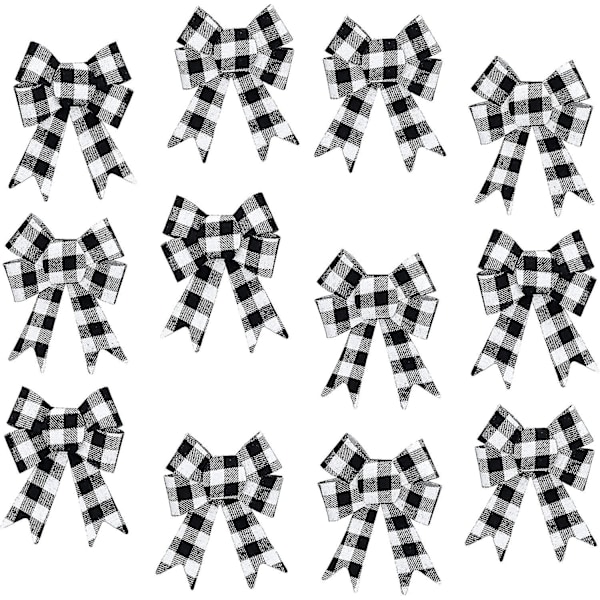 Dekorativa rosetter, 5 x 7 tum (vit Buffalo Plaid)