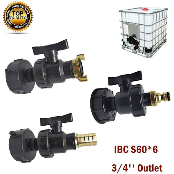 IBC-adapter, S60x6 IBC-tankanslutning - Utgångsslang Vattenanslutning Adapter Anslutningssats (s60 X 6 lock)