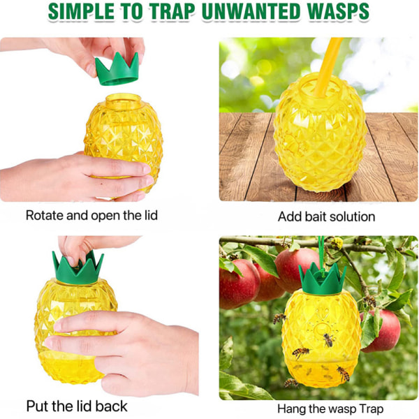 2023 Cross-border new pineapple-shaped bee trap Outdoor wasp trap Fruit Fly trap wasp trap SK817 yellow color box in two