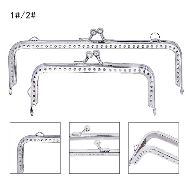 5 st Metallram Väska Diy Craft Kyss Spänne Lås Myntväska Halvcirkelformad Båge Form Koppling Ram Väska För Väska Väska Tillverkning 18cm